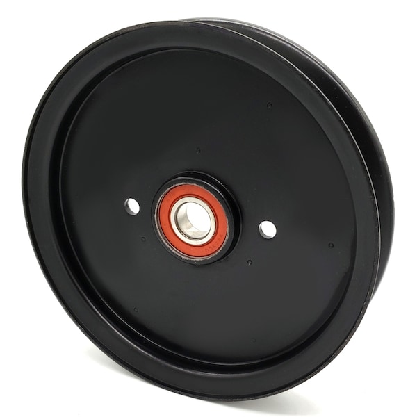 Terre Products Hustler 781385 Flat Idler Pulley - 6'' Flat Dia. - 17mm Bore - Steel 31600075A - main